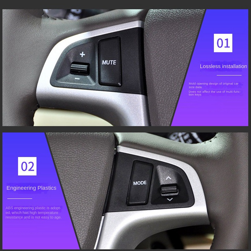 Công Tắc Điều Khiển Âm Thanh Gắn Vô Lăng Xe Hơi Hyundai VERNA SOLARIS Có Đèn Nền