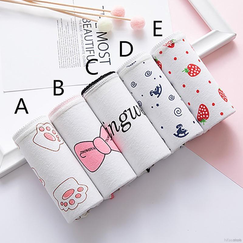 Quần Lót Cotton Không Đường May In Hình Hoạt Hình Dễ Thương Cho Nữ