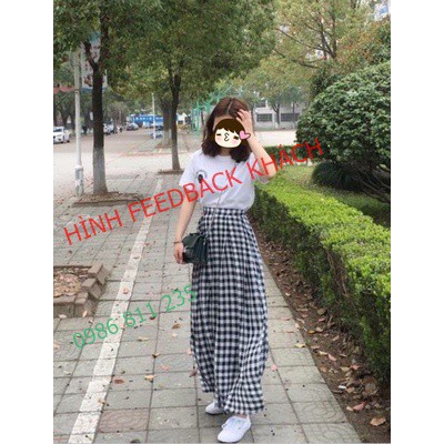 -CHÂN VÁY DÀI MAXI CARO HÀN QUỐC SIÊU XINH-CÓ FEEDBACK KHÁCH | BigBuy360 - bigbuy360.vn