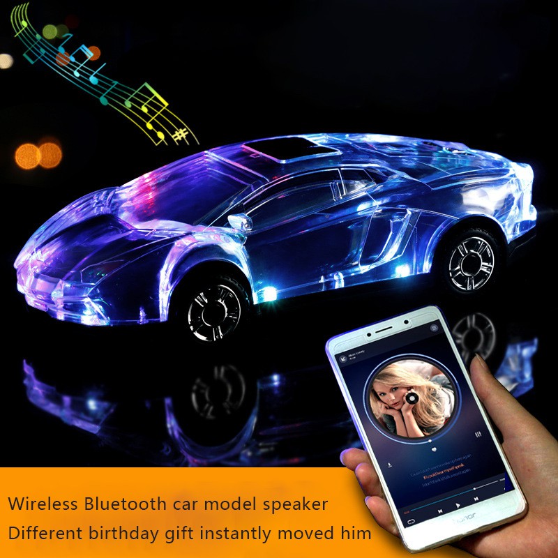 Loa bluetooth V18 hình xe ô tô Lamborghini pha lê độc đáo