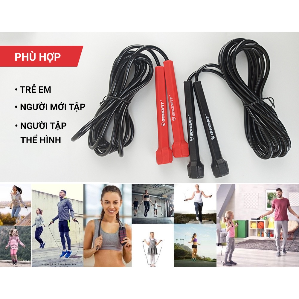 Dây nhảy thể lực đàn hồi 3m chính hãng GoodFit, hỗ trợ luyện tập thể dục, thể thao tiện lợi tại nhà GF902JR