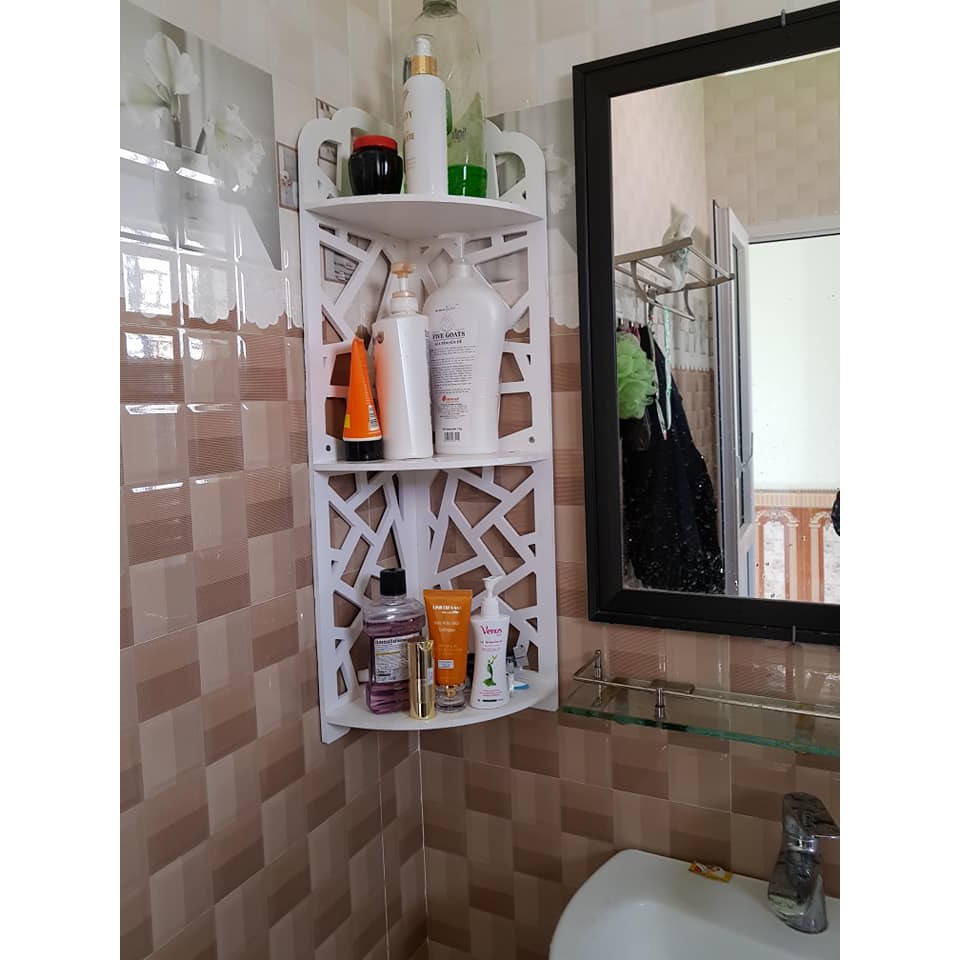 [ SALE VÔ ĐỊCH 2021 ] Kệ góc nhà tắm 3 tầng mắt lưới hiện đại chống nước- IG147 | BigBuy360 - bigbuy360.vn
