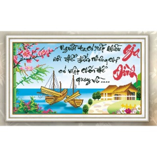 Tranh đính đá Gia Đình Lg1394 (75x45) chưa đính