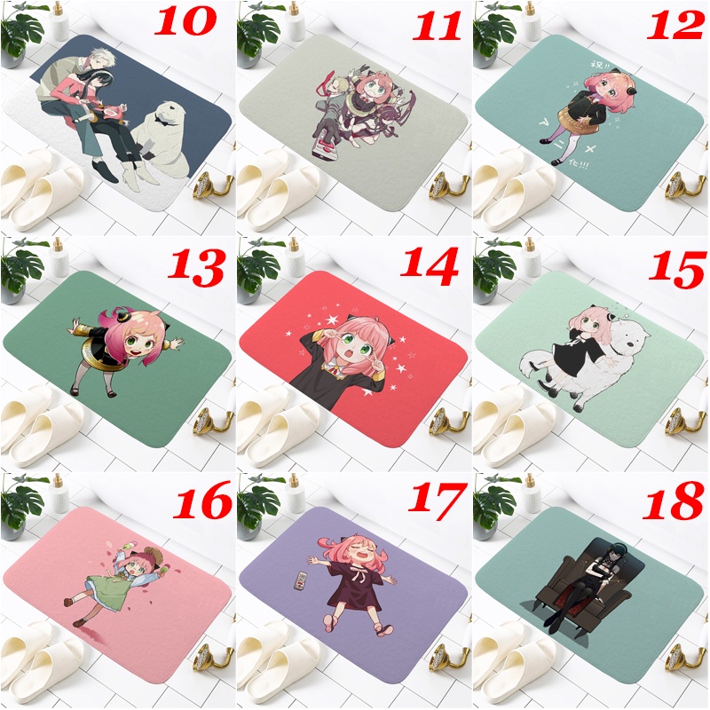 Thảm Chùi Chân Chống Trượt In Hình Anime Dùng Trang Trí Nhà Tắm Kích Thước 60x40cm