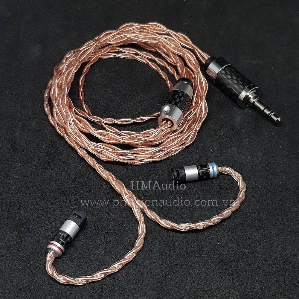 Dây tai nghe đồng 7N OCC Litz 24AWG 1.2mm tết 4 - Connetor IM03/50/70 A2DC IE80/80s IE40Pro IE100/400/500 IE300/900 2Pin
