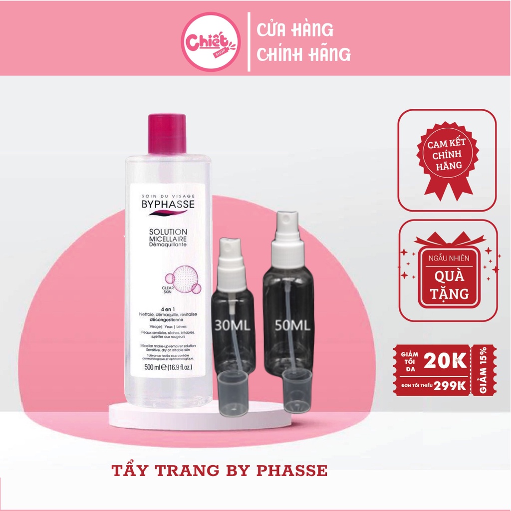 [CHÍNH HÃNG] Nước Tẩy Trang Byphasse 500ml
