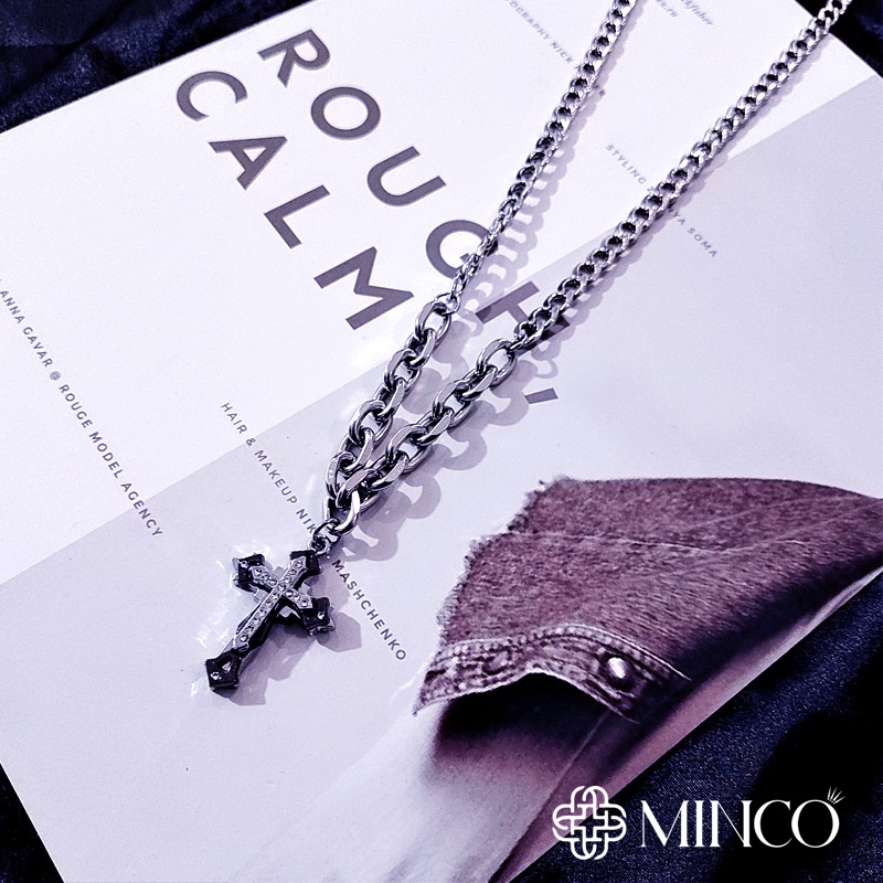 Dây chuyền nam thập tự thánh giá đính đá Minco Accessories vòng cổ cao cấp hiphop DT100