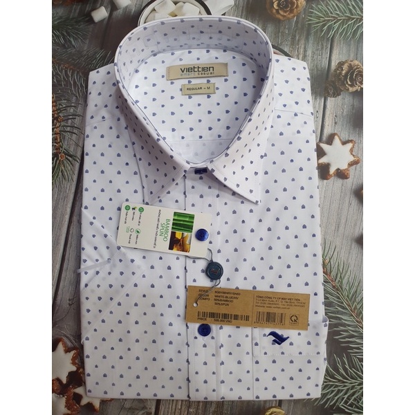 [ FREE SHIP ] Mẫu Mới Áo Ngắn Tay Việt Tiến Chính Hãng Dáng Xuông Vải Tre Chống Nhăn Lai Bằng