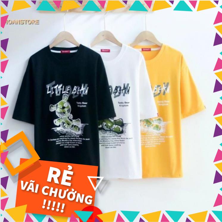 Áo phông, áo thun nam nữ tay lỡ unisex form rộng  LITTLE BEAN over size