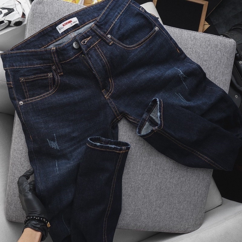 Quần jean nam xanh đen quần bò nam thời trang quần rin  vnxk hàng mới về  ống ôm cao cấp haian jeans
