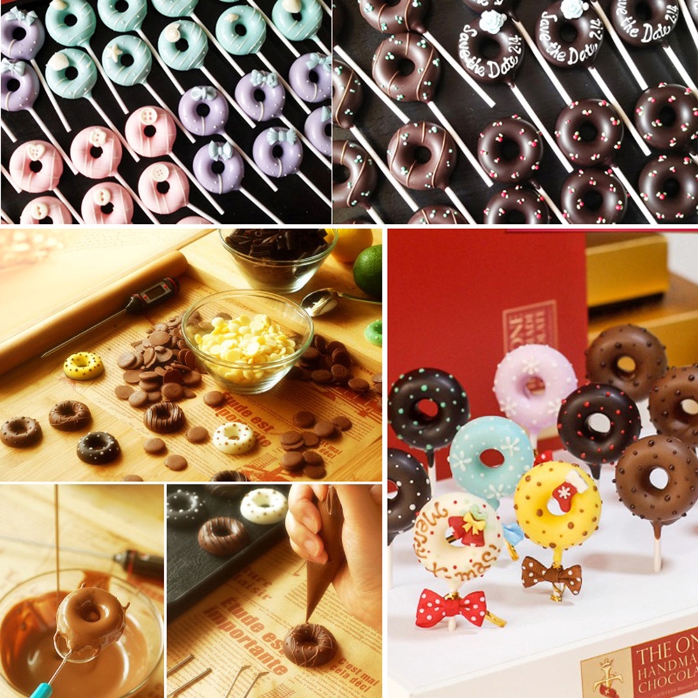 Khuôn silicon 18 ngăn tự làm bánh vòng/sô cô la/bánh quy