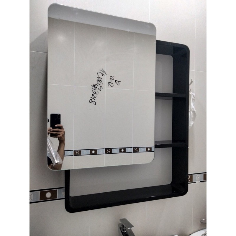 Tủ gương PVC phòng tắm treo tường cao cấp Keli KPLT-3218(có video thực tế) _ chịu nước không thấm nước