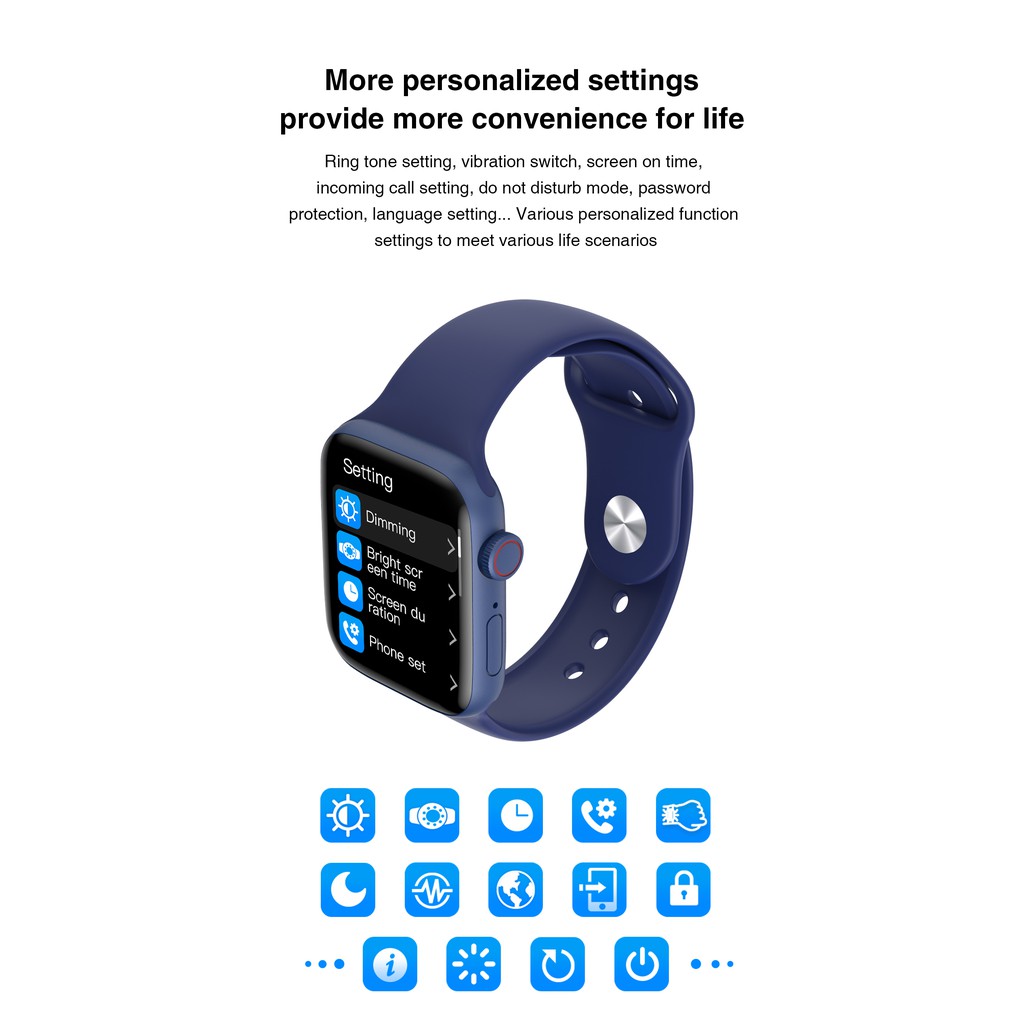 Hw22 Smart Watch 1.75 Inch Convenient Connection Custom Wallpaper Health Monitor Smartwatches For IOS Android