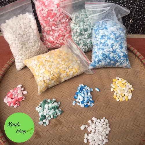 1KG Đá Sỏi Đủ Màu Trang Trí Mặt Chậu Cây,Bể Thủy Sinh
