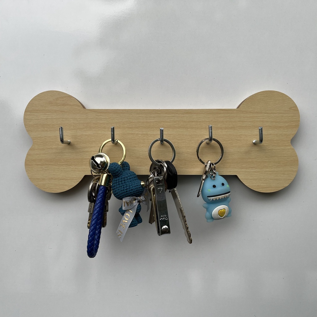 Móc Treo Chìa Khóa Gỗ Dán Tường Decor, Bảng Treo Chìa Khóa Gỗ, Giá Treo Chìa Khóa Gỗ MDF Kích Thước 30x120x1.5cm