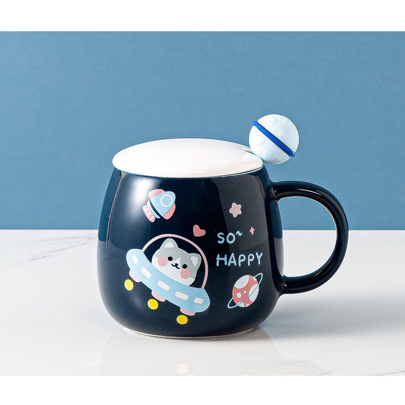 Ly, cốc sứ hình chú gấu happy star cao cấp siêu kute