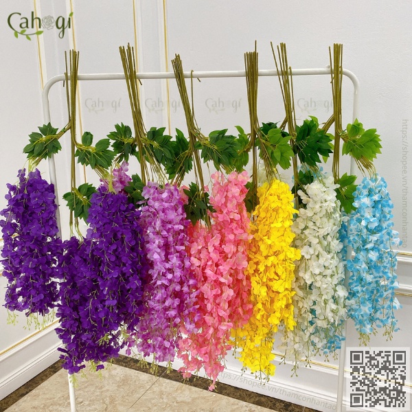 Dây Leo Hoa Giả - Cành Tử Đằng Giả Nhiều Hoa Dài 110 Cm