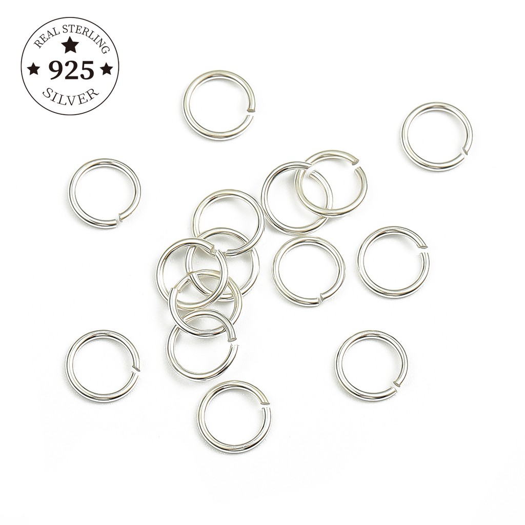 Beadia Set 20 Vòng Nhẫn Hở Mạ Bạc 925 Dùng Làm Trang Sức/Trang Sức