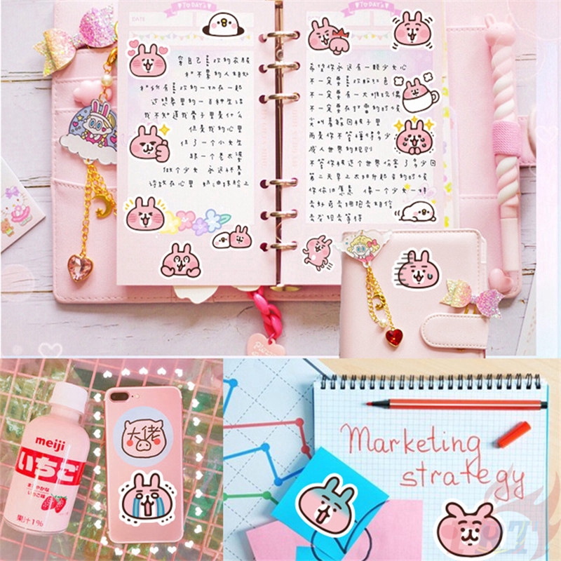 ❉ Piske &amp; Usagi - Kanahei Stickers A ❉ 40Pcs/Set DIY Decals Stickers for Album Diary Laptop Scrapbooks Skateboard