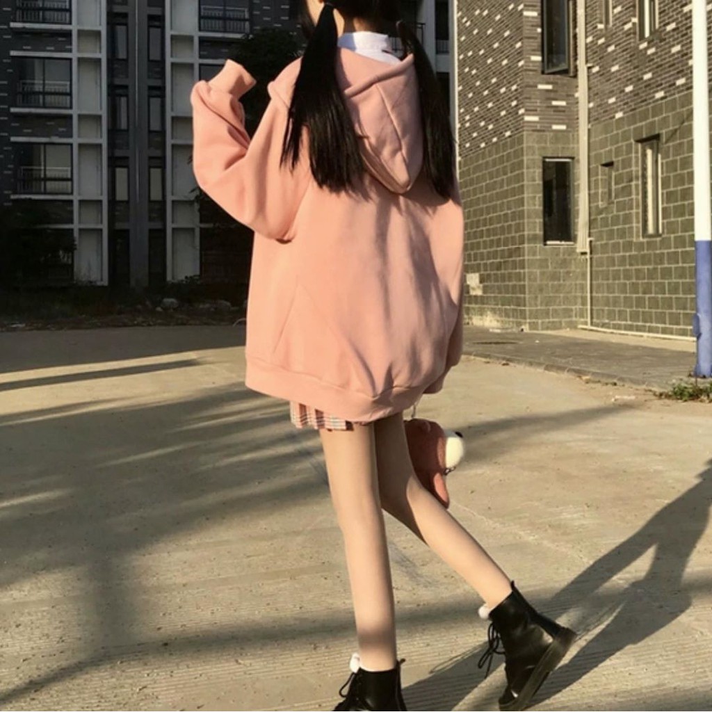 [ FREESHIP ] ÁO KHOÁC HOODIE NỈ NGOẠI NỮ UNISEX FORM RỘNG MÀU HỒNG CAO CẤP BABO THÊU MẶT THỎ ĐỦ SIZE SIÊU HOT-TH26 | BigBuy360 - bigbuy360.vn