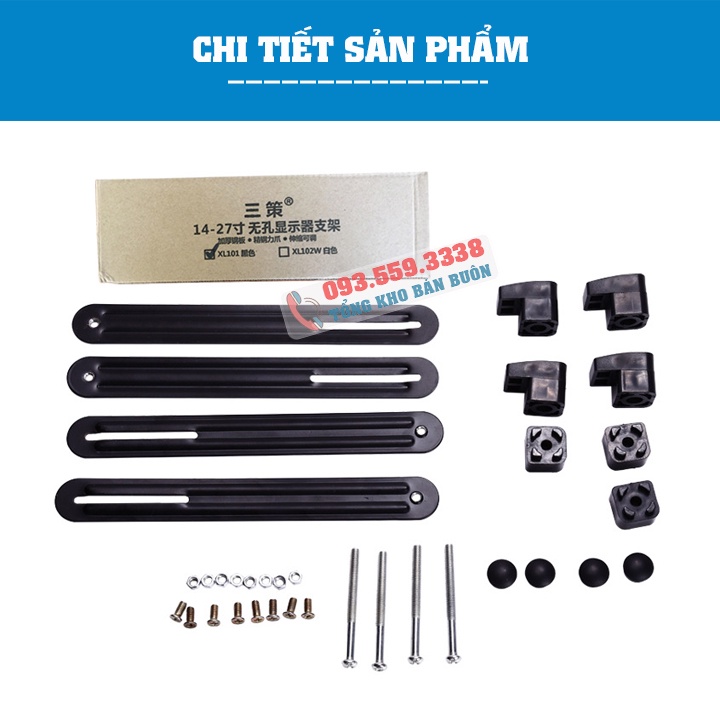 Kẹp Dành Cho Màn Hình Máy Tính XL101 - Không Có Lỗ Ốc Treo Vesa 14 - 27 Inch-Tương Thích Mọi Giá Treo [ Rẻ Hơn NB FP1 ]