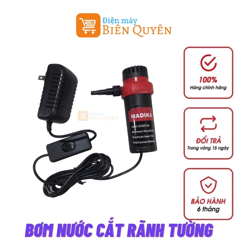 Máy Bơm Nước Mini 12V Madika Dùng Cho Máy Cắt Rãnh Tường