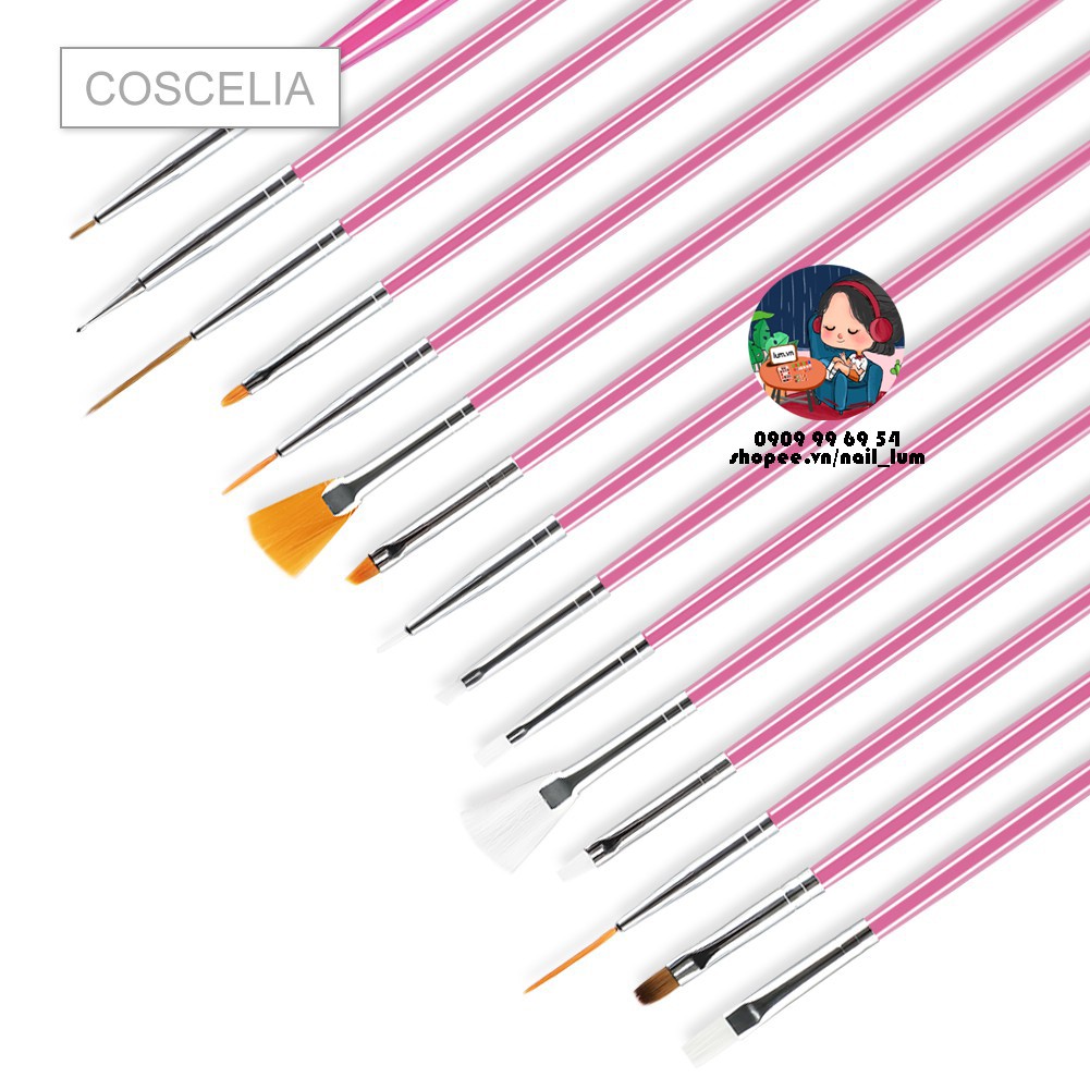 [Video Thưc Tế] Set 15 Cọ Vẽ Nail - Trang Trí Móng Chuyên Dụng