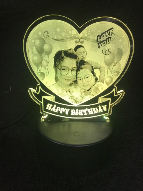 Đèn Led 3d đổi 16 màu khắc hình ảnh theo yêu cầu