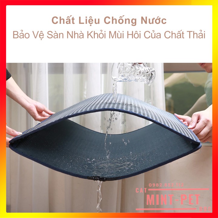 Thảm Lót Nhà Vệ Sinh 2 lớp Ngăn Văng Cát Vệ Sinh Cho Mèo #MintPet