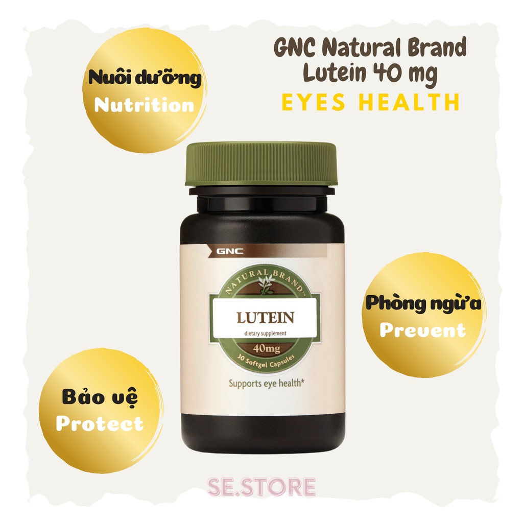 [CHÍNH HÃNG] Viên bổ mắt GNC Lutein 40mg hữu cơ giảm khô mắt, mỏi mắt, cải thiện thị lực, ngừa thoái