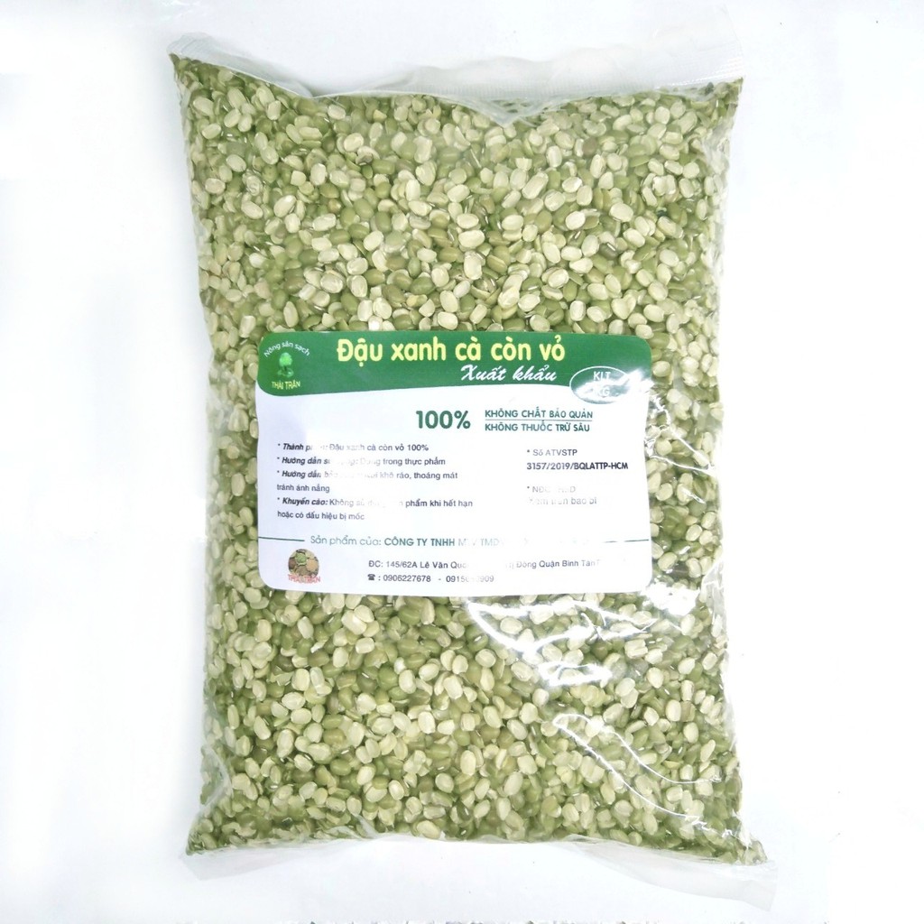 Đậu xanh cà còn vỏ 1kg