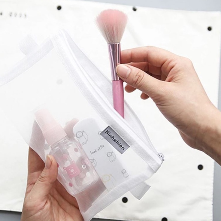 Túi Lưới Trong Suốt Đựng Đồ Trang Điểm Tiện Dụng