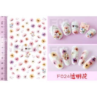sticker hoa 3D dán móng các loại hoa