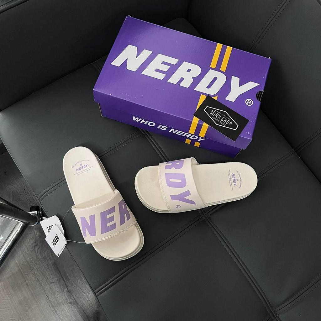 CHÍNH HÃNG. Dép Nam Nữ in NERDY, đế 2 lớp cao 5cm. Mẫu mới hotrend, phong cách hàn quốc. Full size