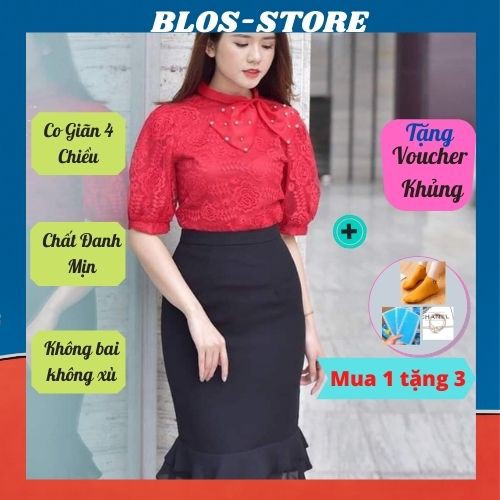 Chân Váy Bút Chì 🍀FRRESHIP🍀 Chân Váy Công Sở Phối Ren Bèo 2 Lớp Cạp Cao