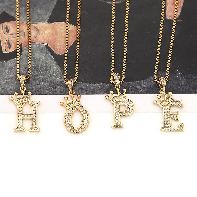 Vòng cổ Mặt Chữ Cái Từ A-Z Đính Đá Zircon Sang Trọng