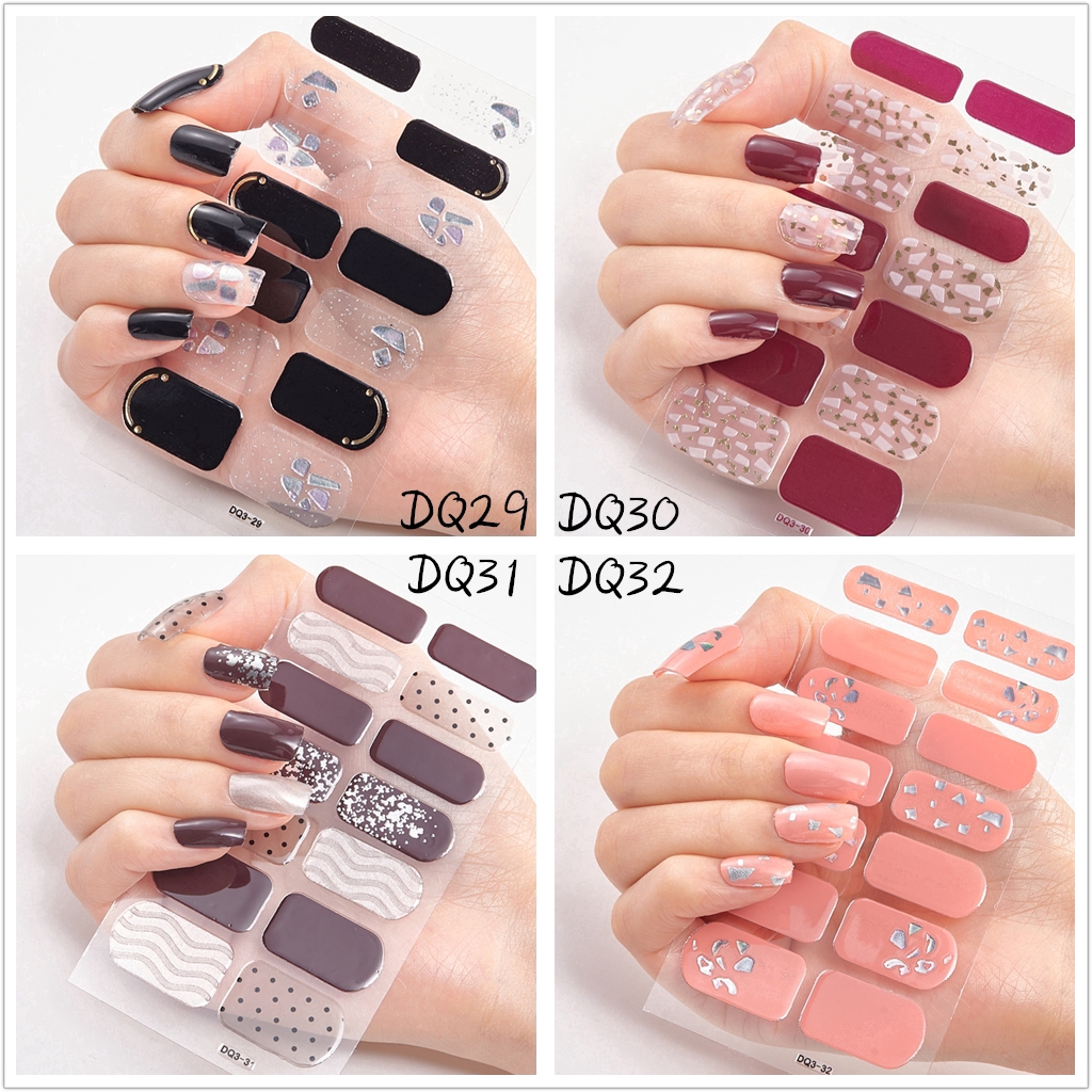 Bộ 14 Tấm Hình Dán 3d Trang Trí Móng Tay
