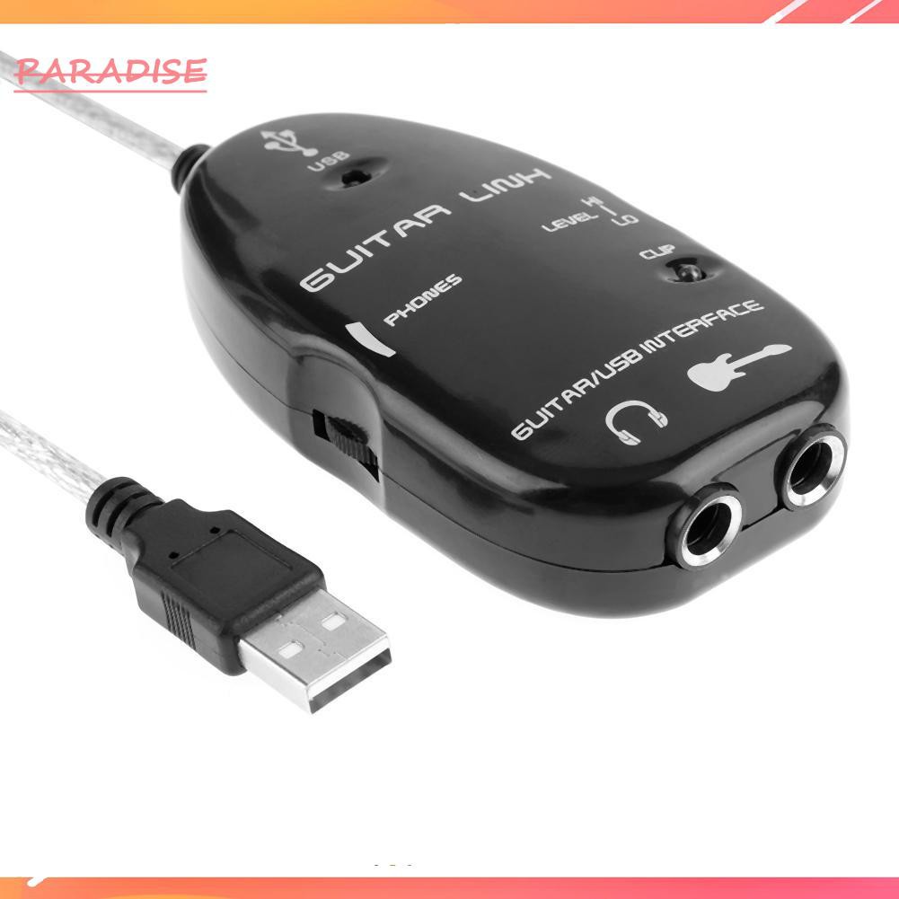 Paradise1 Guitar to USB Sound Player Sound Card Effector Interface Link Audio Cable