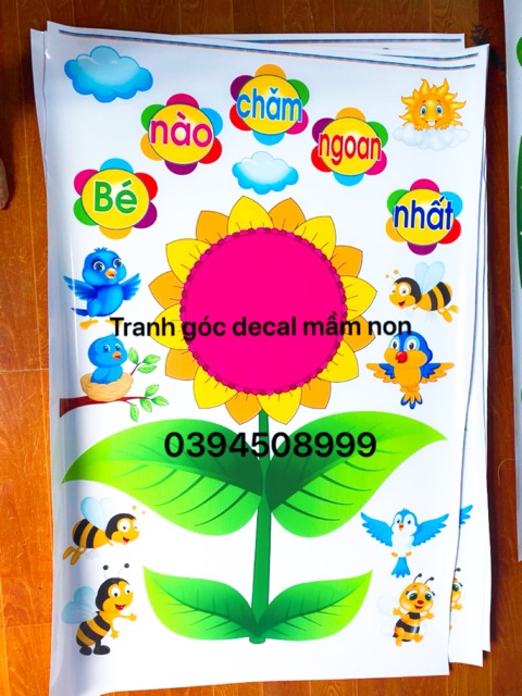 Decal mầm non(ảnh thật)- bé ngoan