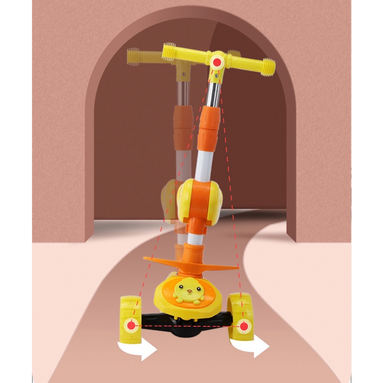 Xe Chòi Chân-Trượt Scooter Có Nhạc Và Đèn 3in1.