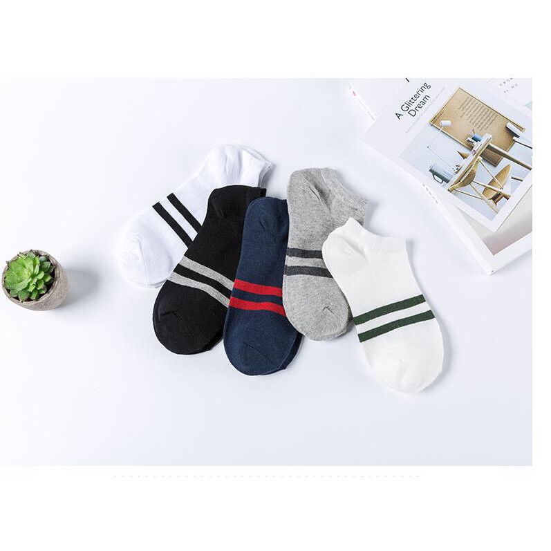 Tất vớ lười ngắn cổ nam nữ kẻ ngang unisex Hàn Quốc siêu hot TN06 phong cách