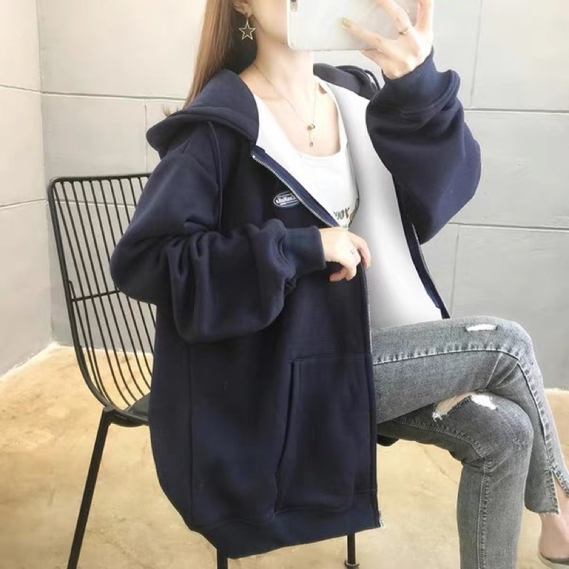 Áo khoác hoodie nữ thời trang phong cách thêu họa tiết