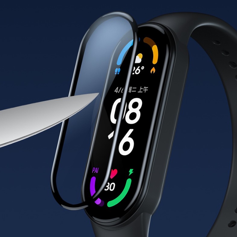 Set 2 Miếng Dán Bảo Vệ Màn Hình Cho Đồng Hồ Thông Minh Xiaomi MiBand 7 6 5 4 7 6 5 4 Kính