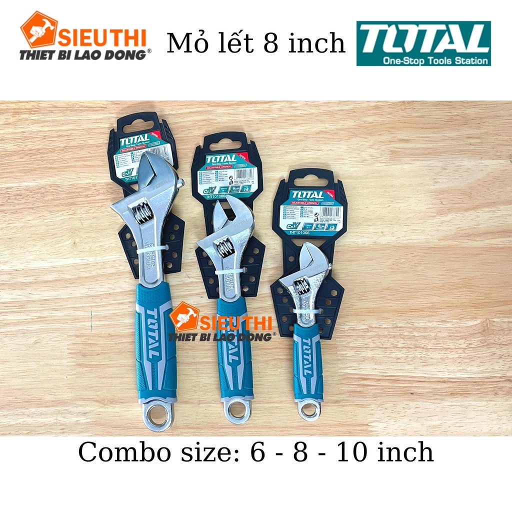 Total Cờ Lê Mỏ Lết 200mm 8inch Mở Rộng 30mm THT101086