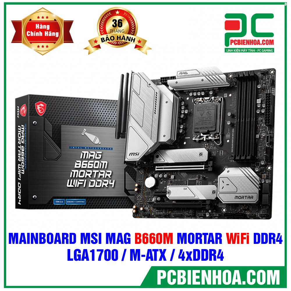 [Mã 159ELHA giảm 7% đơn 300k] Mainboard Bo mạch chủ MSI MAG B660M Mortar WiFi DDR4