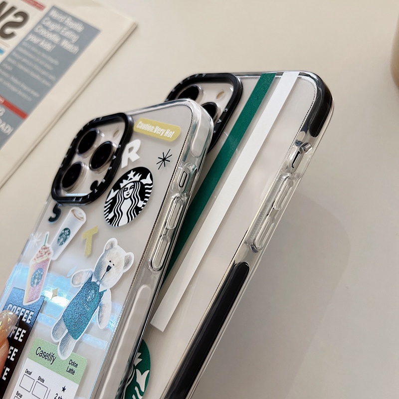 Starbucks Ốp Lưng Chất Liệu tpu Trong Suốt Họa Tiết Hoạt Hình CASETIFY Cho iphone 15 14 plus 11 15pro 12 13 pro max