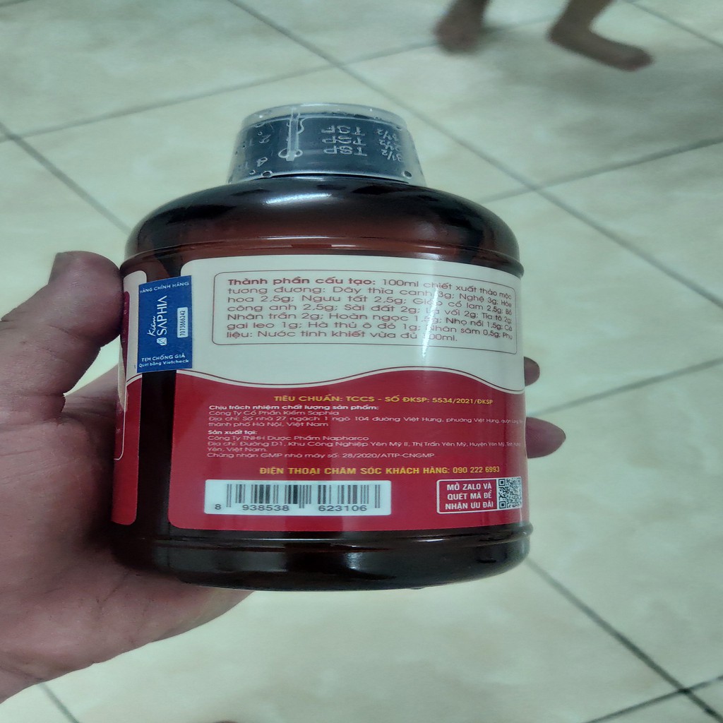Thực phẩm CHỐNG LÃO HÓA kiềm Saphia X50 chai 500ml