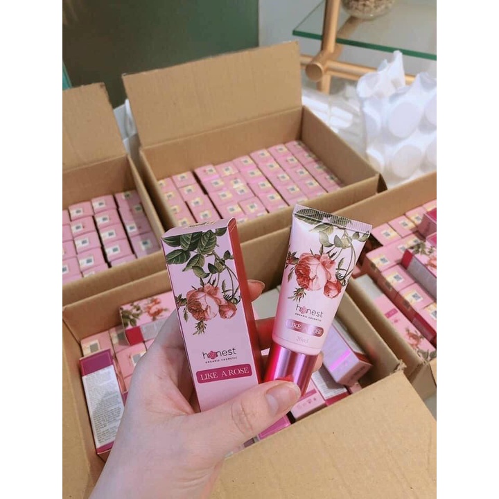 Kem Dưỡng Tạo Má Hồng Hữu Cơ, Tự Nhiên Không Make Up Honest Beauty Like The Rose 20ml