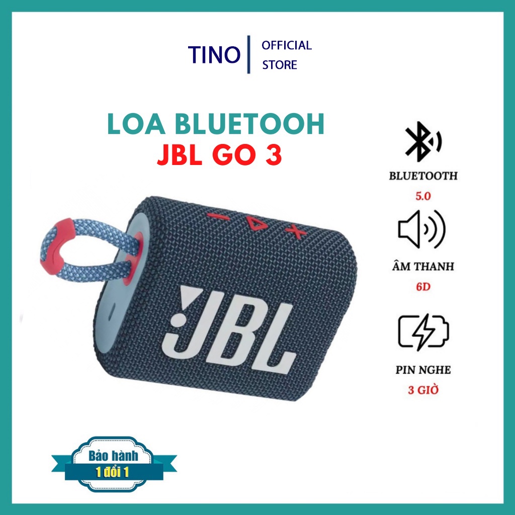 Loa Bluetooth J B L Go 3 Không Dây Bảo hành 12 Tháng Nghe Nhạc Hay 1 Đổi 1 Trong 7 Ngày