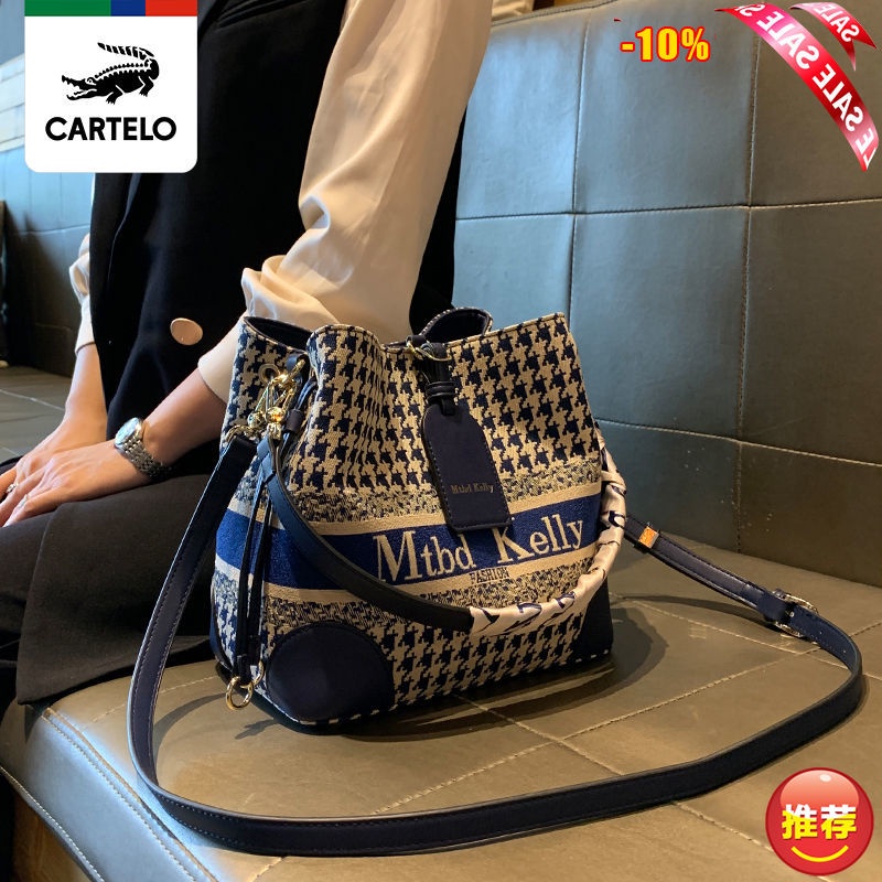 Túi xô họa tiết caro đeo một vai sức chứa lớn phong cách nước ngoài mới cá tính